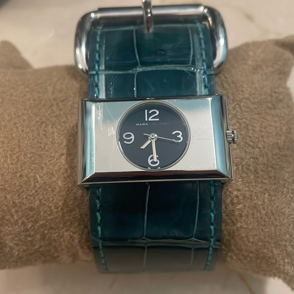 Michael Kors Accessories - Michael Kors teal patent alligator watch EUC